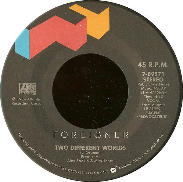Foreigner : That Was Yesterday (7", Single, SP )