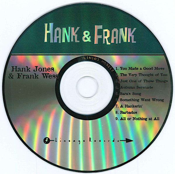 Hank Jones & Frank Wess : Hank And Frank (CD, Album)