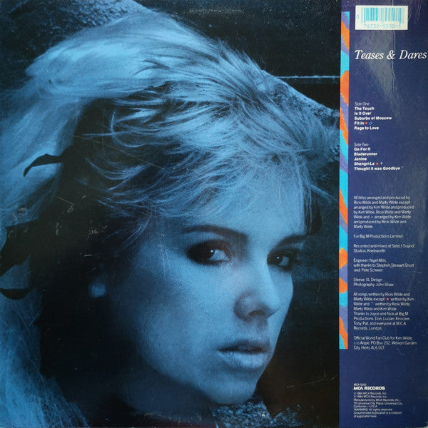Kim Wilde : Teases & Dares (LP, Album, Pin)