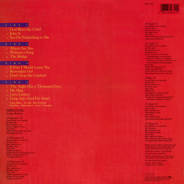 Sonny Rollins Featuring Jim Hall : The Quartets (2xLP, Comp, RM)