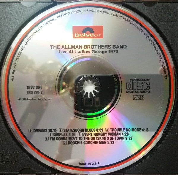 The Allman Brothers Band : Live At Ludlow Garage 1970 (2xCD, Album, RM)