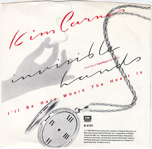 Kim Carnes : Invisible Hands (7", Single, Jac)