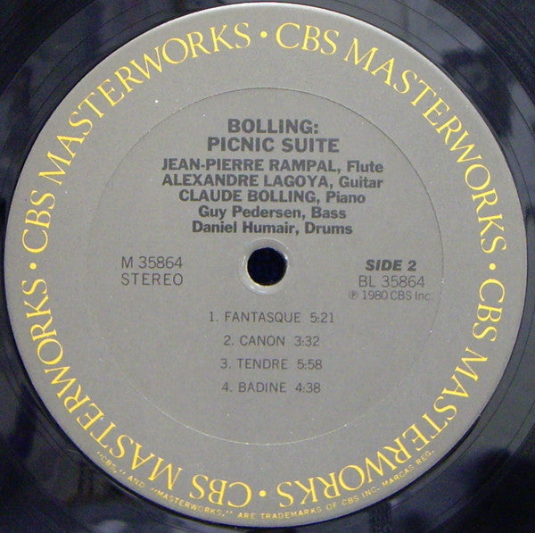 Jean-Pierre Rampal / Alexandre Lagoya / Claude Bolling : Picnic Suite (LP, Album, RP, Ter)