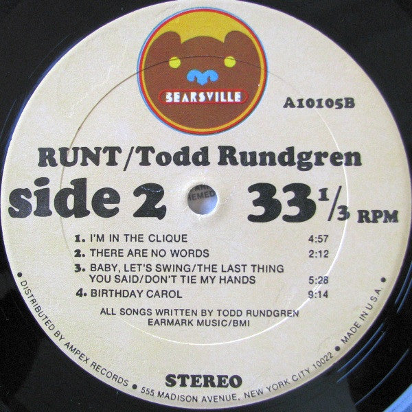 Todd Rundgren : Runt (LP, Album, RE, All)
