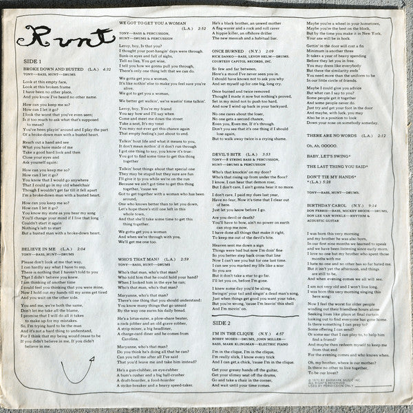 Todd Rundgren : Runt (LP, Album, RE, All)