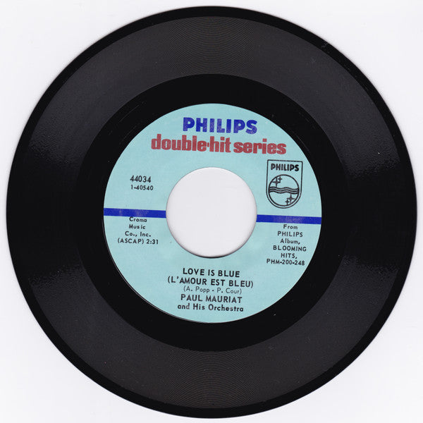 Paul Mauriat And His Orchestra : Love Is Blue (L'Amour Est Bleu) / Black Is Black (7", Single, RE)
