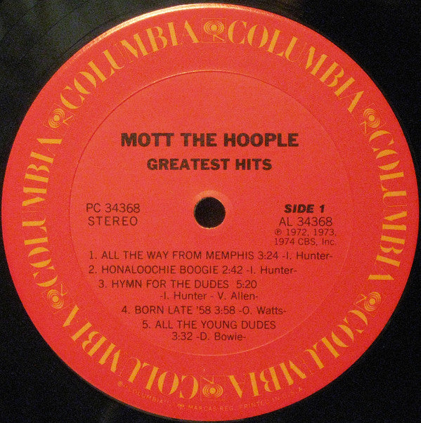 Mott The Hoople : Greatest Hits (LP, Comp, Pit)