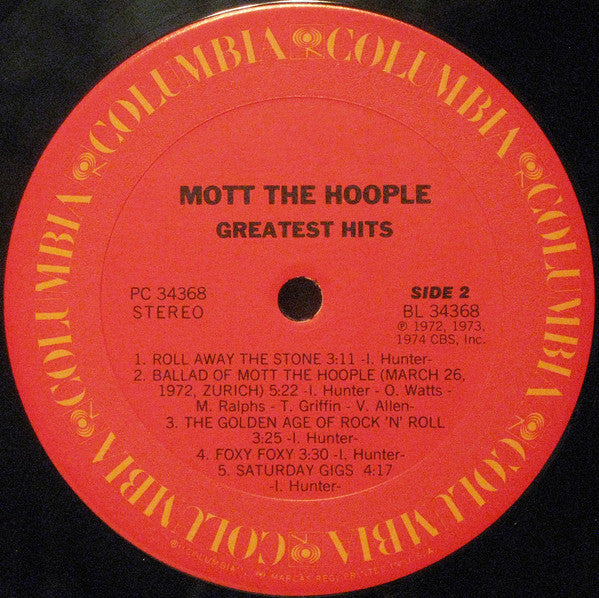 Mott The Hoople : Greatest Hits (LP, Comp, Pit)