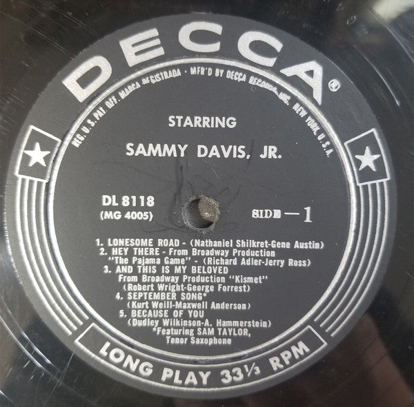 Sammy Davis Jr. : Starring Sammy Davis Jr. (LP, Album)