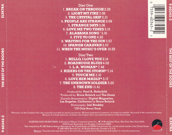 The Doors : The Best Of The Doors (2xCD, Comp, RM, Sin)