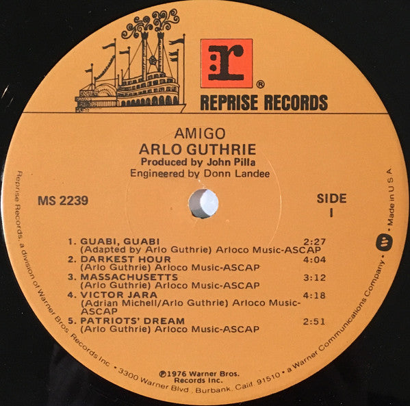 Arlo Guthrie : Amigo (LP, Album, Jac)