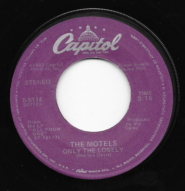 The Motels : Only The Lonely (7", Jac)
