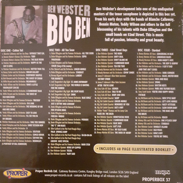 Ben Webster : Big Ben (4xCD, Comp, RM + Box)