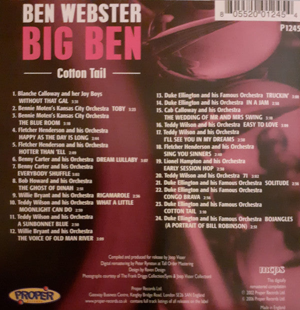 Ben Webster : Big Ben (4xCD, Comp, RM + Box)