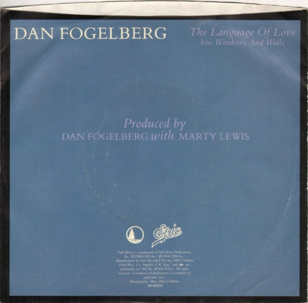 Dan Fogelberg : The Language Of Love / Windows And Walls (7", Single, Styrene, Pit)