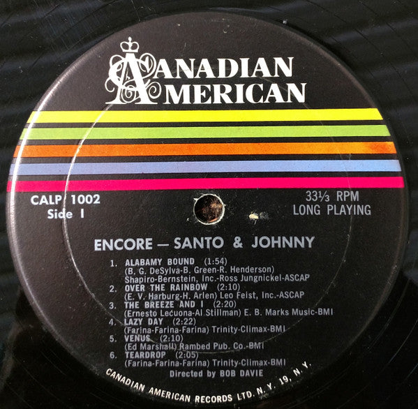 Santo & Johnny : Encore (LP, Mono)