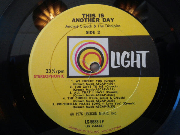 Andraé Crouch And The Disciples* : This Is Another Day (LP, Album, Gat)