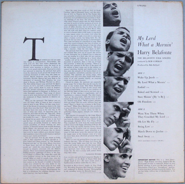 Harry Belafonte : My Lord What A Mornin' (LP, Album, Mono, RP, Ind)