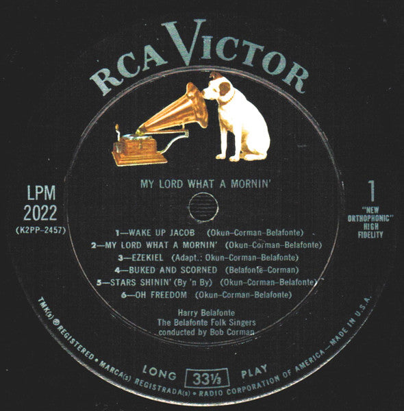 Harry Belafonte : My Lord What A Mornin' (LP, Album, Mono, RP, Ind)