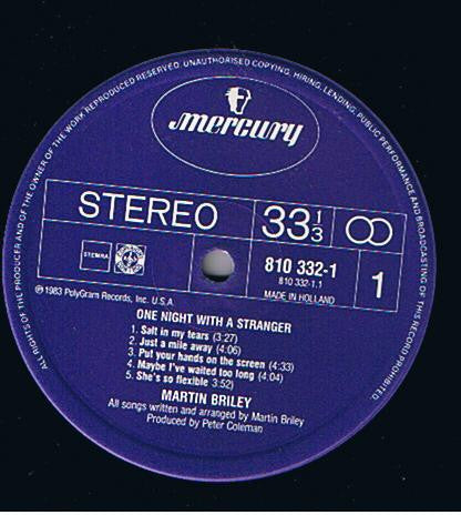 Martin Briley : One Night With A Stranger (LP, Album)