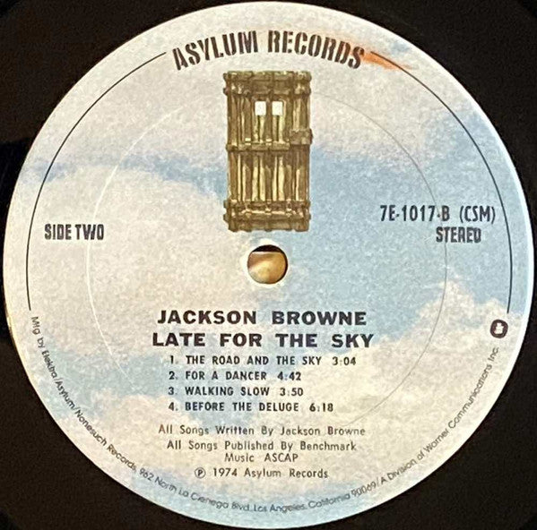 Jackson Browne : Late For The Sky (LP, Album, RP, CSM)