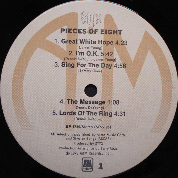 Styx : Pieces Of Eight (LP, Album, Ind)