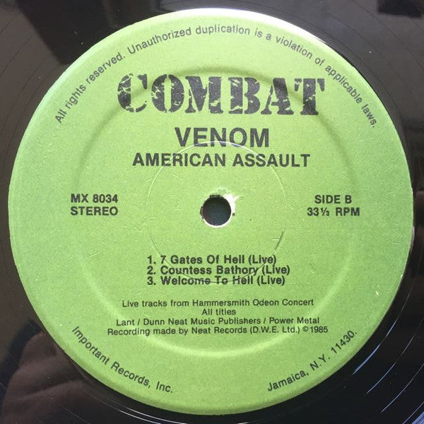 Venom (8) : American Assault (12", EP, Gre)