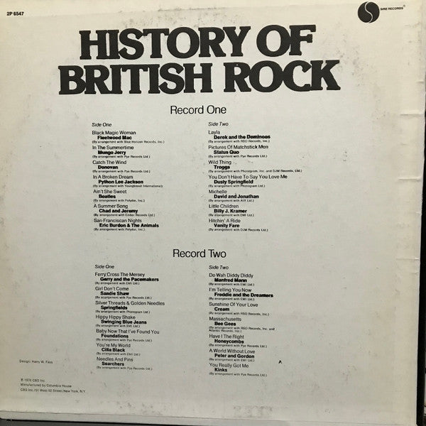 Various : History Of British Rock (2xLP, Comp, Club)