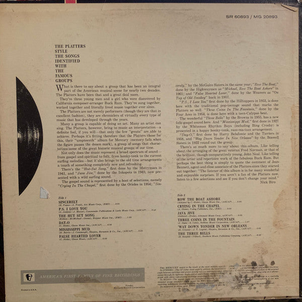 The Platters : (Encore Of) Golden Hits Of The Groups (LP, Album)