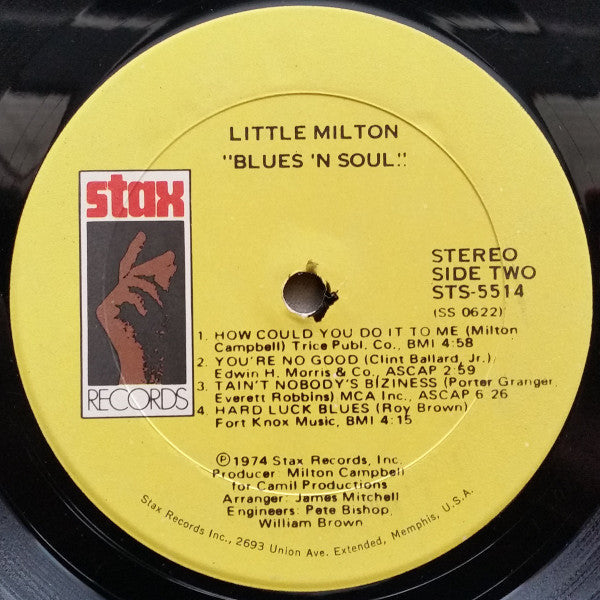 Little Milton : Blues'N Soul (LP, Album, Son)