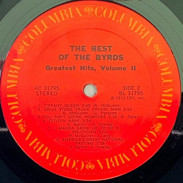 The Byrds : The Best Of The Byrds Greatest Hits, Volume II (LP, Album, Comp, Ter)