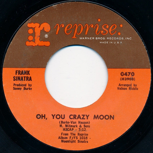 Frank Sinatra : Strangers In The Night / Oh, You Crazy Moon (7", Single, San)