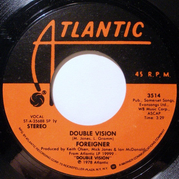 Foreigner : Double Vision / Lonely Children (7", Single, LY )