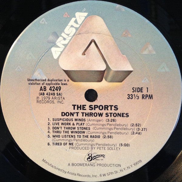 The Sports : Don't Throw Stones (LP, Album, Ter)