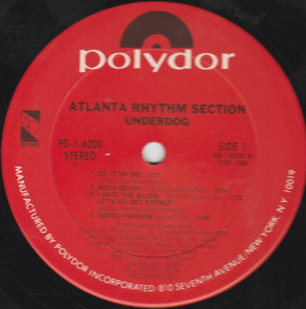 Atlanta Rhythm Section : Underdog (LP, Album, 73 )