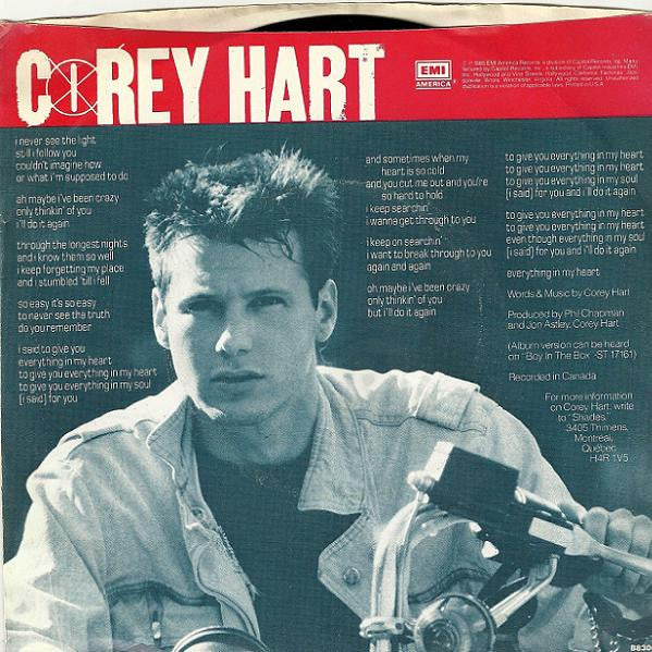 Corey Hart : Everything In My Heart (7", Jac)