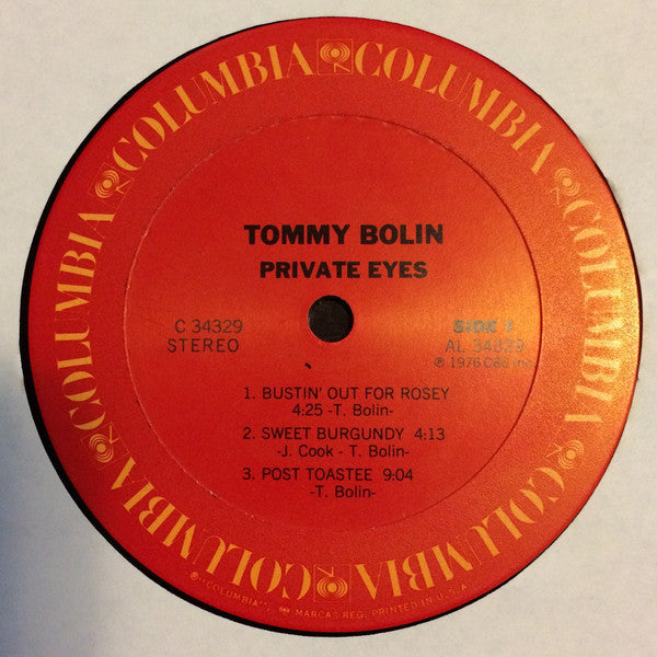 Tommy Bolin : Private Eyes (LP, Album, Ter)