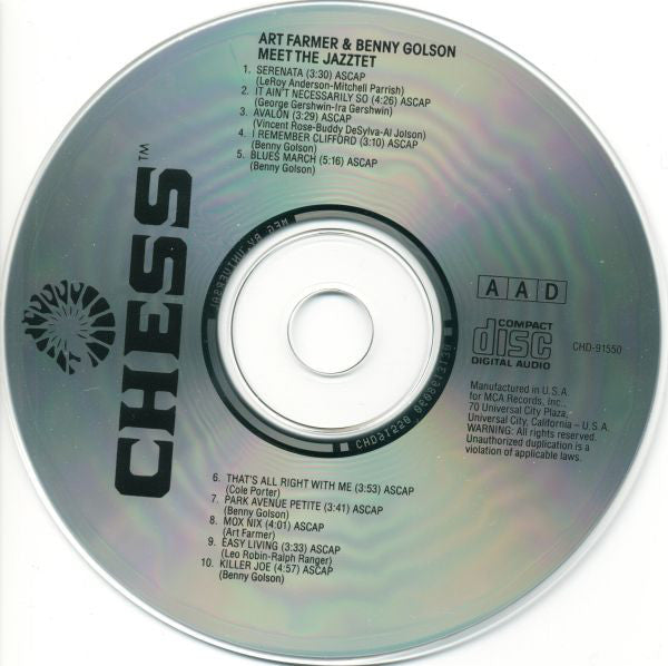 Art Farmer - Benny Golson : Meet The Jazztet (CD, Album, RE)