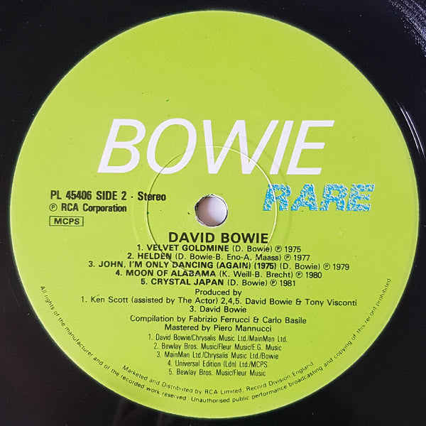 Bowie* : Rare (LP, Comp)