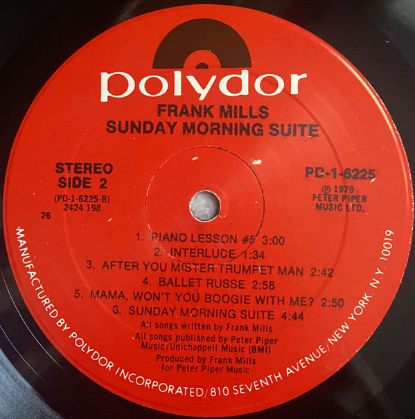 Frank Mills : Sunday Morning Suite (LP, Album, 26 )
