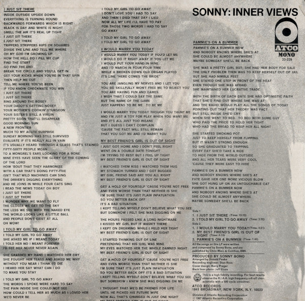 Sonny* : Inner Views (LP, Album, Mono, Ter)