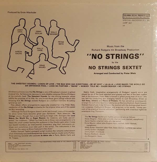 No Strings Sextet : No Strings (LP, Album, RE)