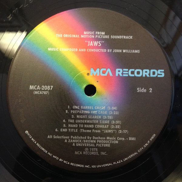 John Williams (4) : Jaws (Music From The Original Motion Picture Soundtrack) (LP, Album, Pin)