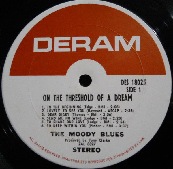 The Moody Blues : On The Threshold Of A Dream (LP, Album, Ter)