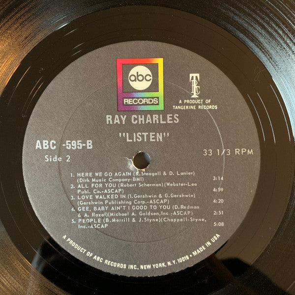 Ray Charles : Invites You To Listen (LP, Album, Mono, Kee)