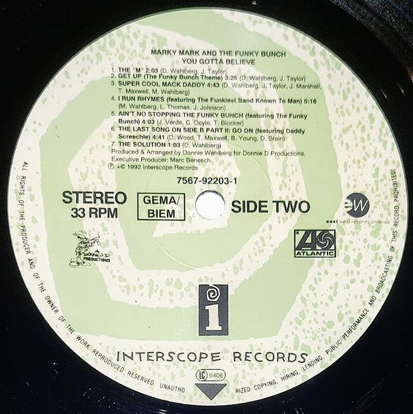 Marky Mark And The Funky Bunch : You Gotta Believe (LP, Album)