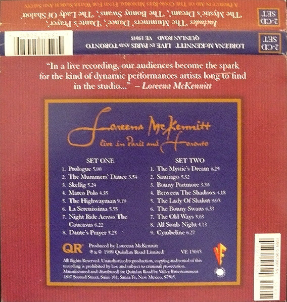 Loreena McKennitt : Live In Paris And Toronto (2xCD, Album)