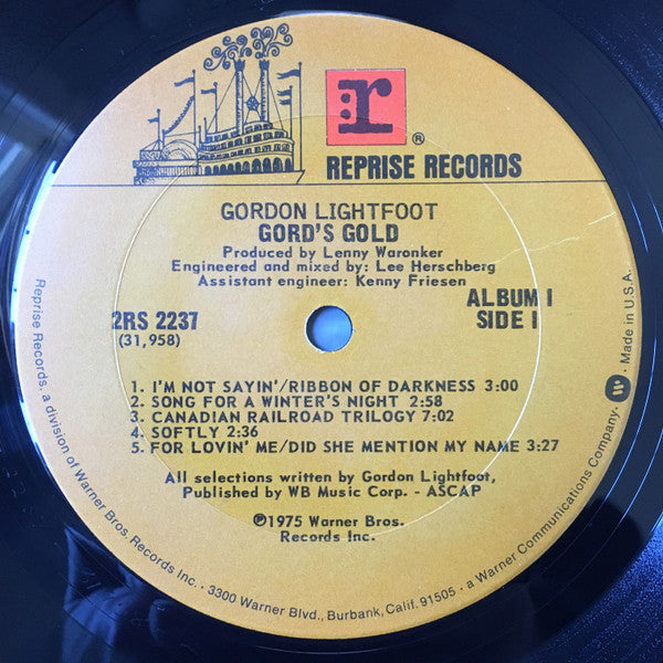 Gordon Lightfoot : Gord's Gold (2xLP, Comp, Ter)