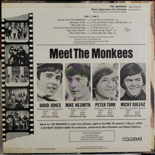 The Monkees : The Monkees (LP, Album, Mono, M/Print, Ind)
