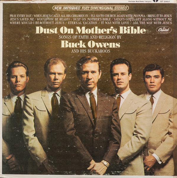 Buck Owens And His Buckaroos : Dust On Mother's Bible (Songs Of Faith And Religion) (LP, Album, Scr)